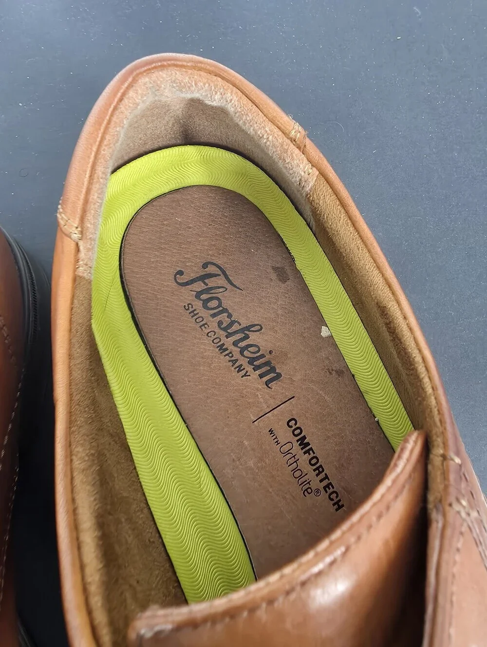 Florsheim Midtown Cap Toe Derby Shoes 11.5 D Cognac Brown Leather Comfortech